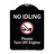 Signmission Designer Series-No Idling Please Turn Off Engine With Graphic, 24" x 18", BW-1824-9829 A-DES-BW-1824-9829 - alternate 1